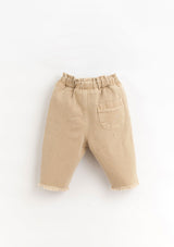 Serge trousers with frayed detail | Organic Care - PLAYUP